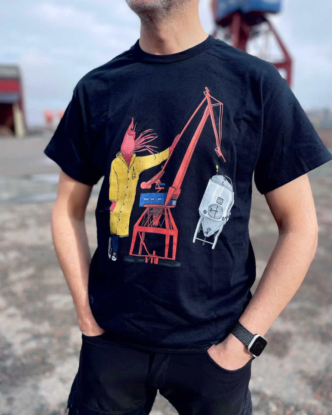 SHRIMP&CRANE T-SHIRT BLACK